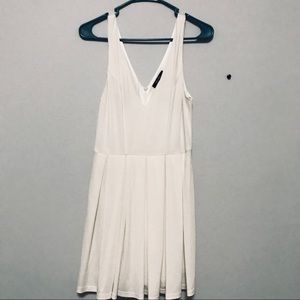 White V-neck Dress